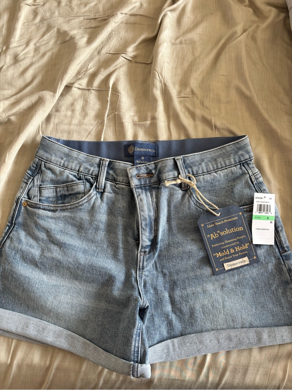 Democracy Light Blue Rolled Hem Denim Shorts